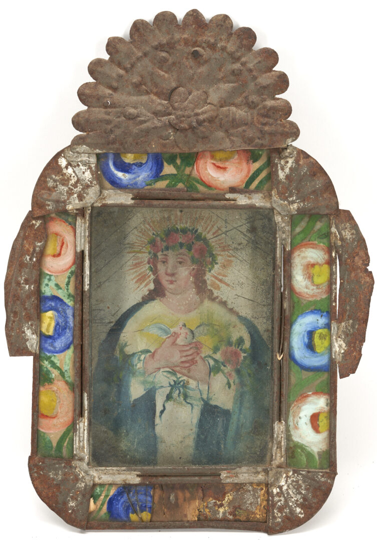 Lot 359: 2 Mexican Folk Art Retablos, Virgin Mary Imagery