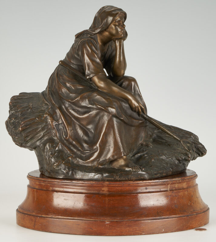 Lot 374: Corneille Theunissen Figural Bronze, Reverie Au Champ, Susse Freres Foundry