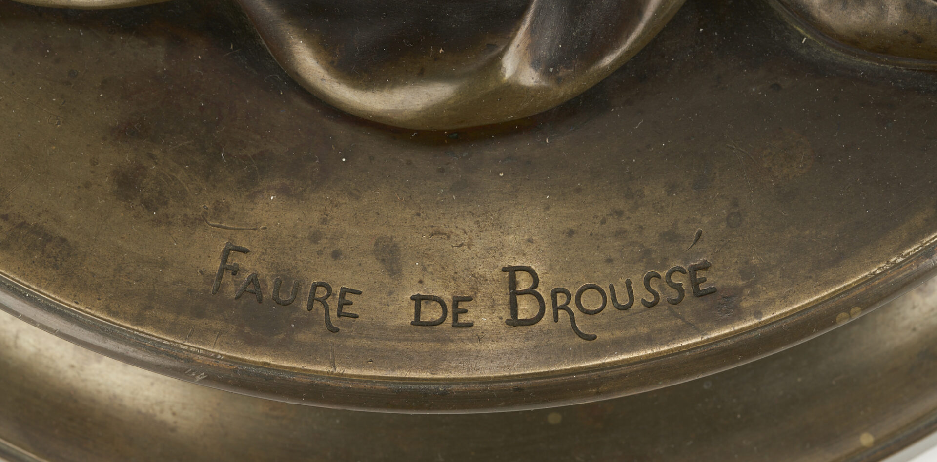 Lot 375: Vincent Faure de Brousse, Bronze Sculpture of Lovers and Musical Instrument