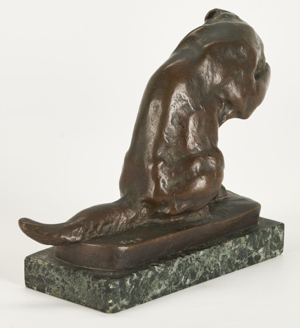 Lot 377: Georges Gardet Bronze Sculpture, Bathing Cat