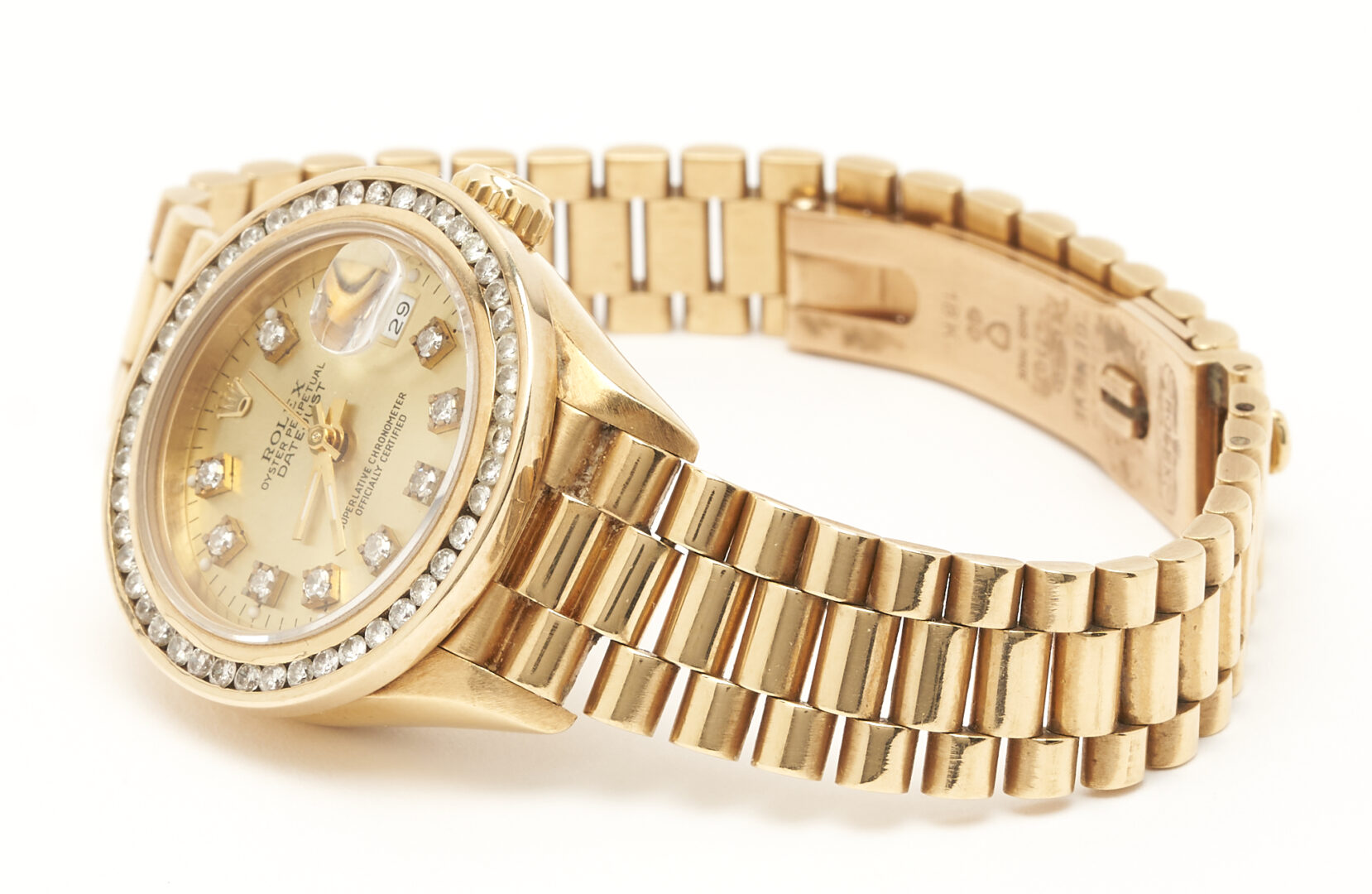 Lot 38: Ladies Datejust 18K Gold Rolex Watch