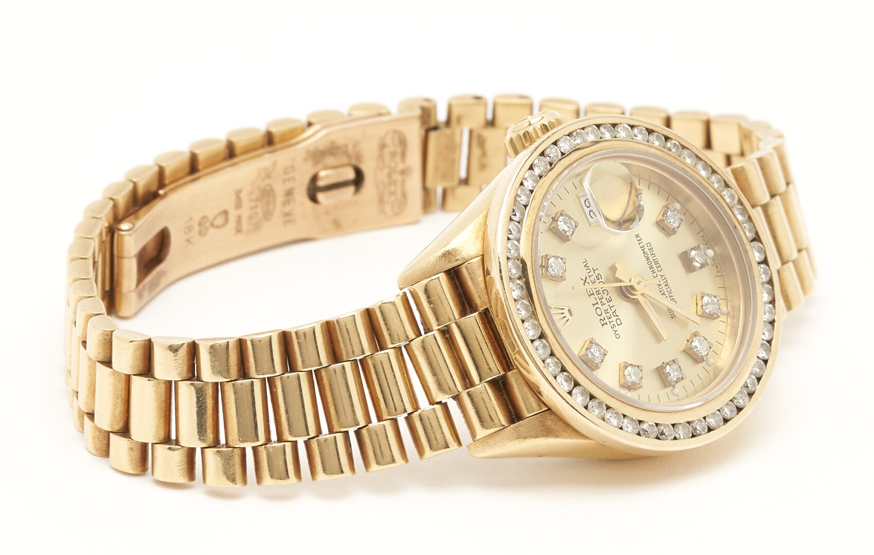 Lot 38: Ladies Datejust 18K Gold Rolex Watch