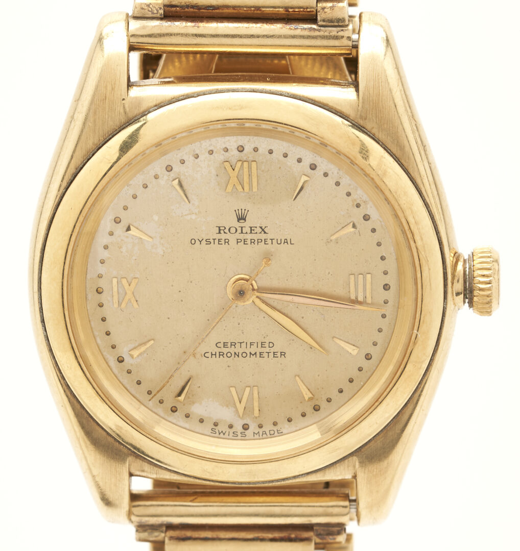 Lot 39: Men's Vintage 14K Bubble Back Rolex Wristwatch, Circa 1947