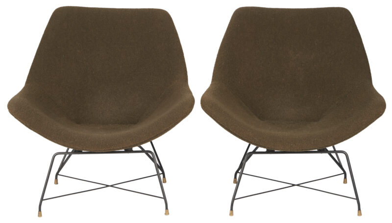 Lot 460: Pair Kosmos Lounge Chairs, Augusto Bozzi for Saporiti