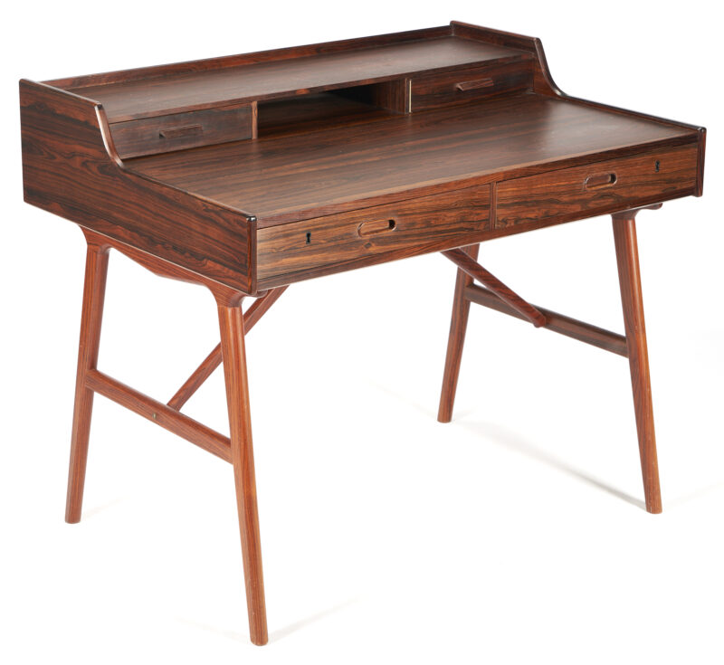 Lot 461: Danish Modern Rosewood Desk by Arne Wahl Iversen