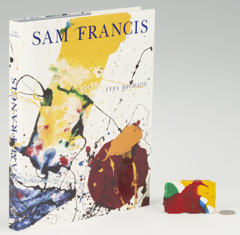 Lot 468: Sam Francis, Miniature Abstract Painting plus Book w/ Lithograph