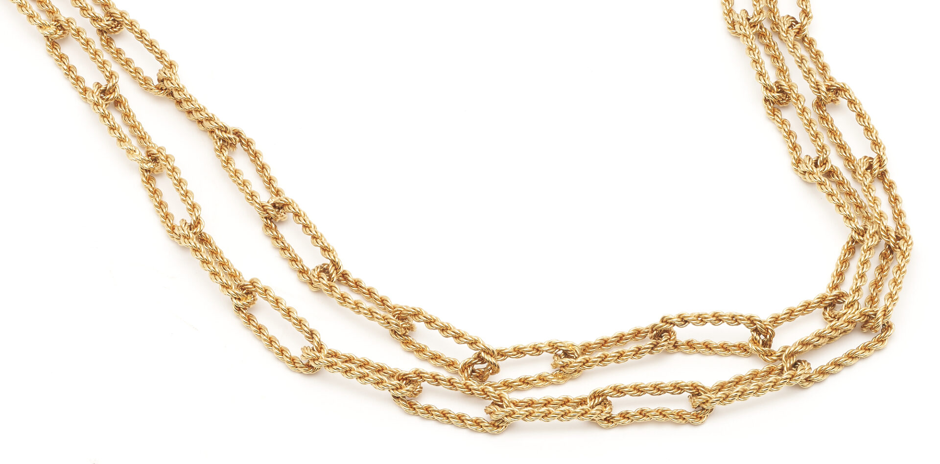 Lot 46: 18K Gold Rope Link Chain Necklace