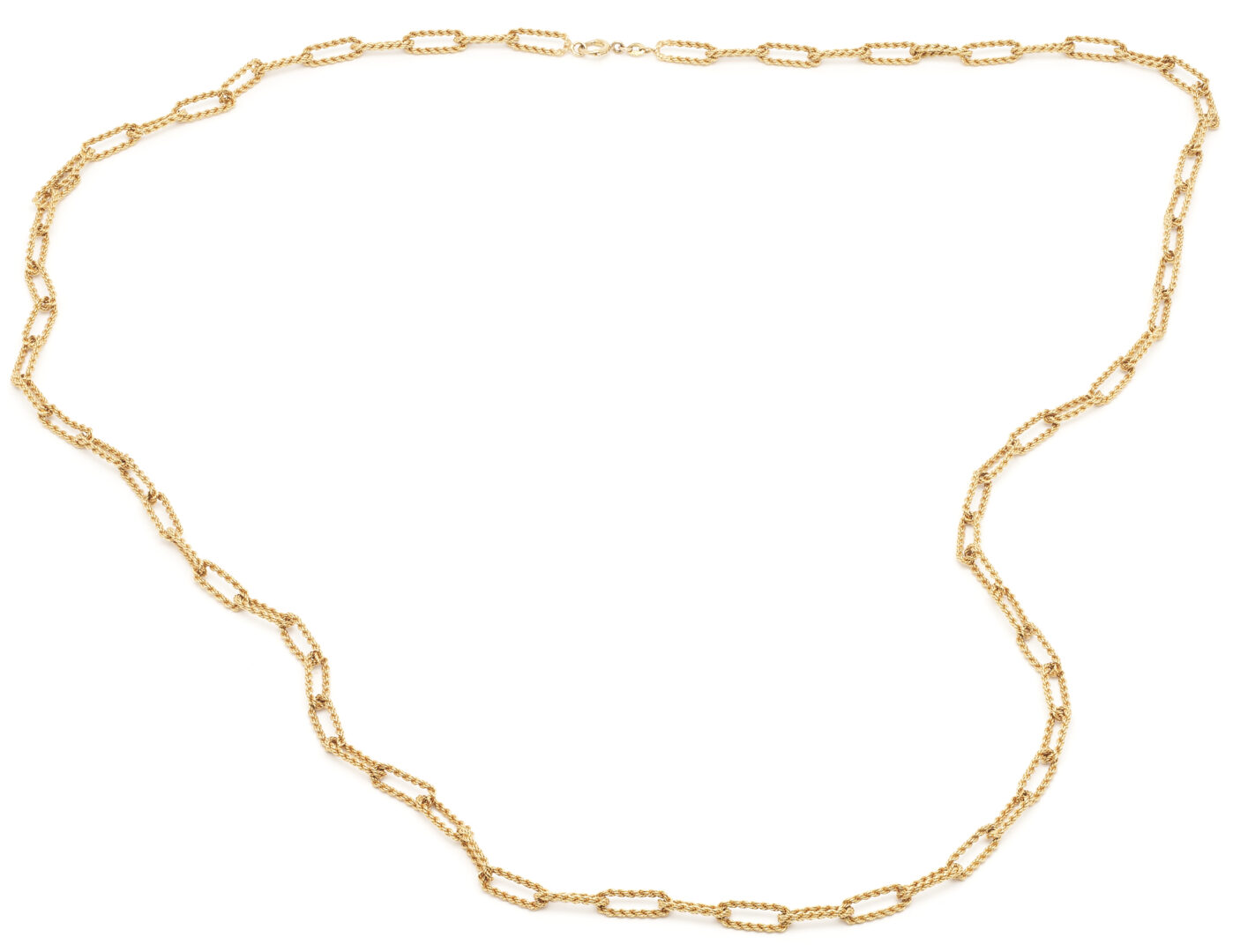 Lot 46: 18K Gold Rope Link Chain Necklace