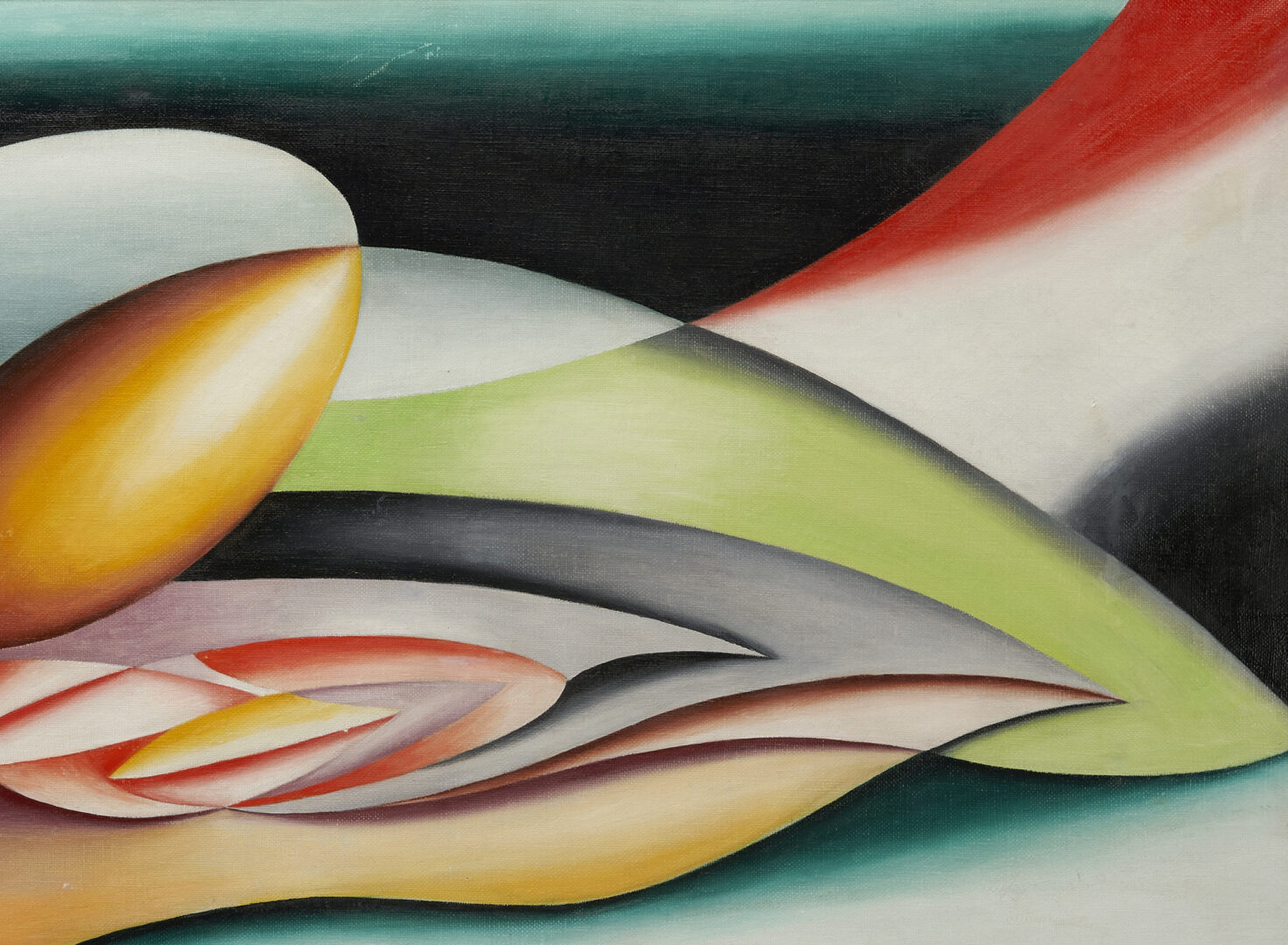 Lot 504: Philip Perkins O/C Large Abstract Painting, Weight of the Horizon, 1944
