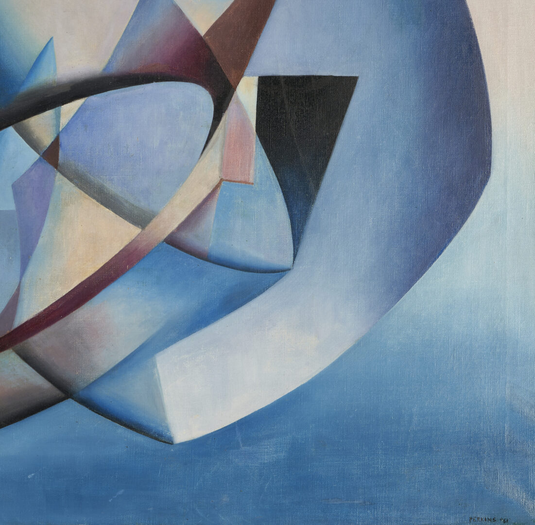 Lot 505: Philip Perkins Large O/C Abstract Painting, Flight to the While of Unity, 1951