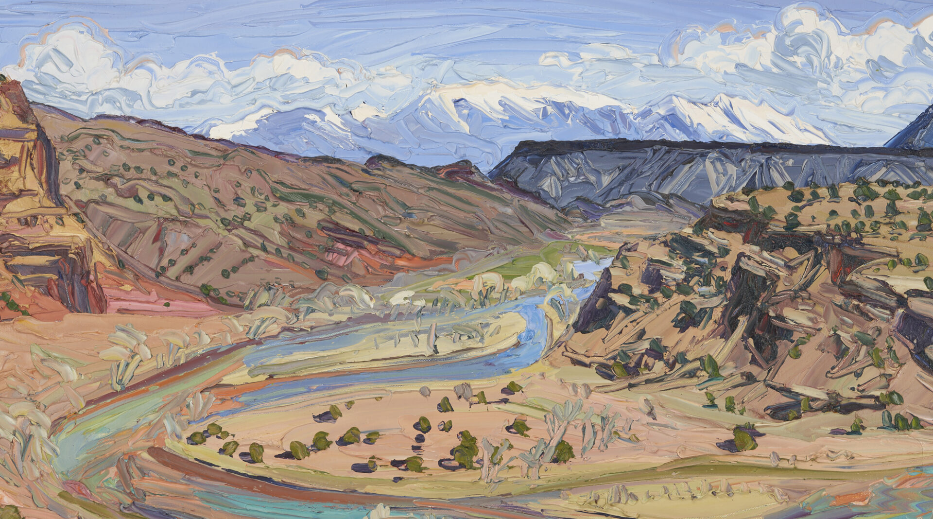 Lot 509: Louisa McElwain O/C New Mexico Landscape, The Chama Valley, Abiquiu