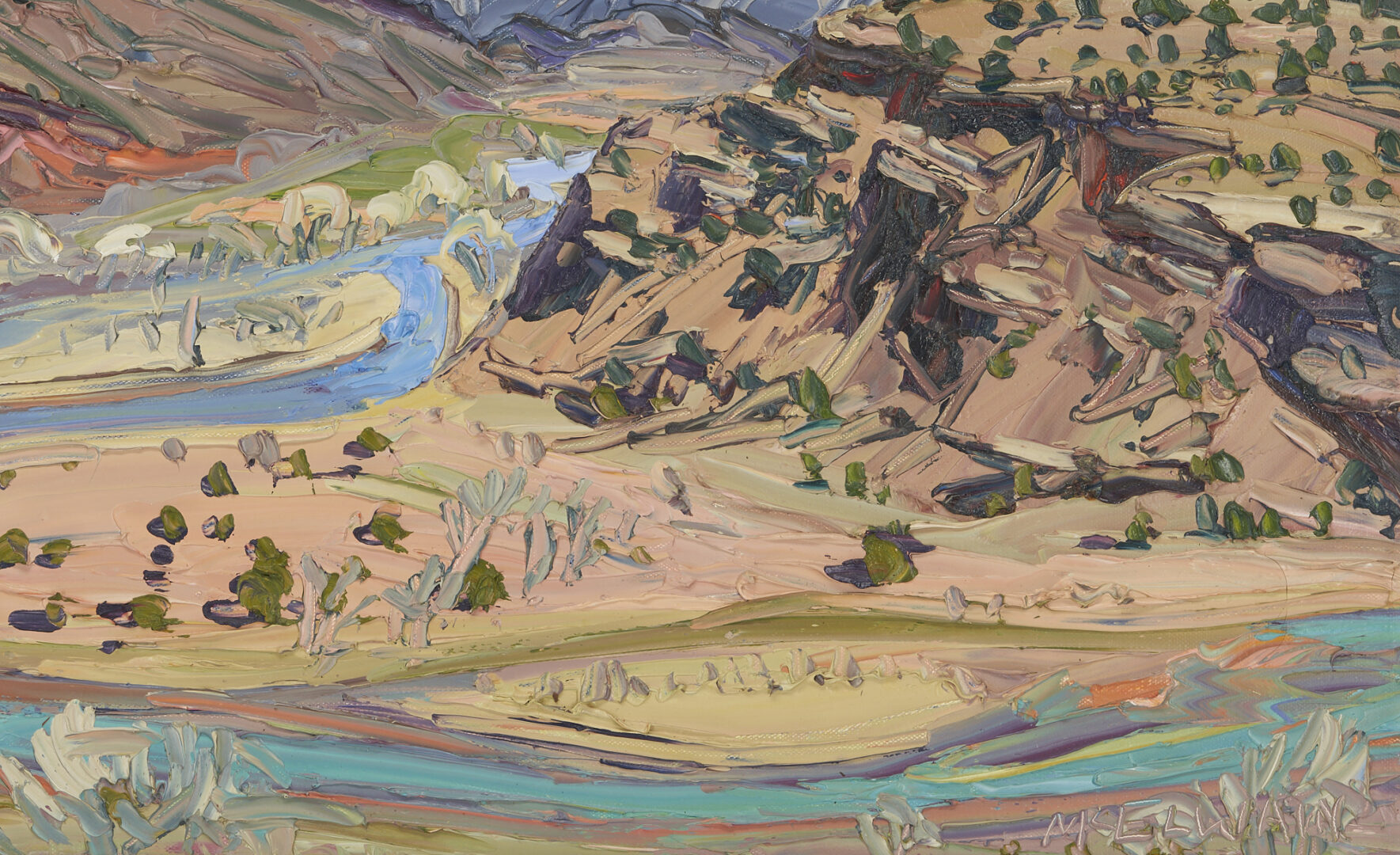Lot 509: Louisa McElwain O/C New Mexico Landscape, The Chama Valley, Abiquiu