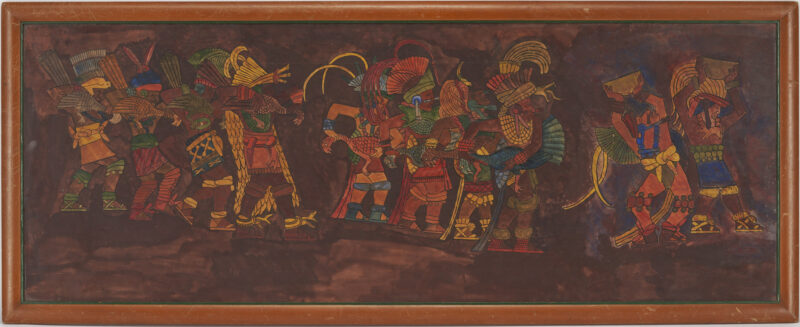 Lot 511: Octavio Medellin Southwestern painting, Turkey Dance, Yucatan