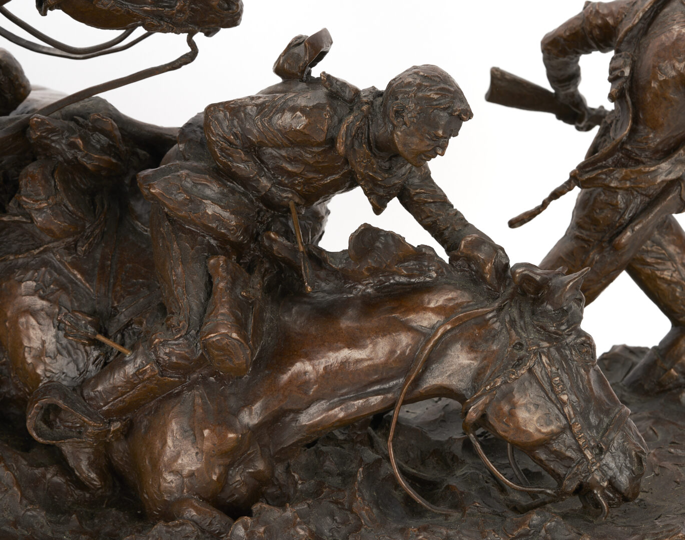Lot 516: Scott Rogers Bronze Sculpture, We Fought Through Boggy Ground