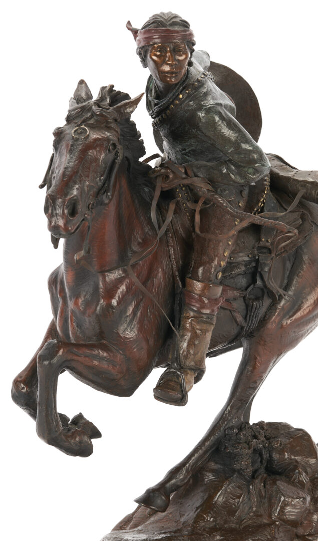 Lot 519: Susan Kliewer Bronze Equestrian Sculpture, Late for the Sing w/ COA