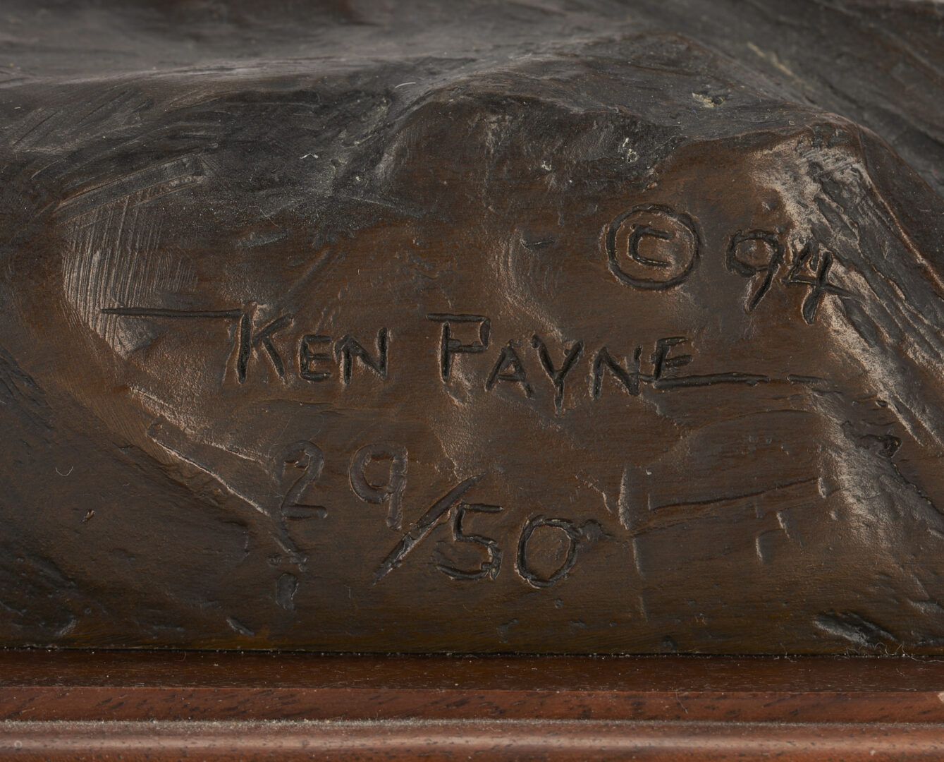 Lot 525: Ken Payne Bronze Sculpture, Where Smoke Talks