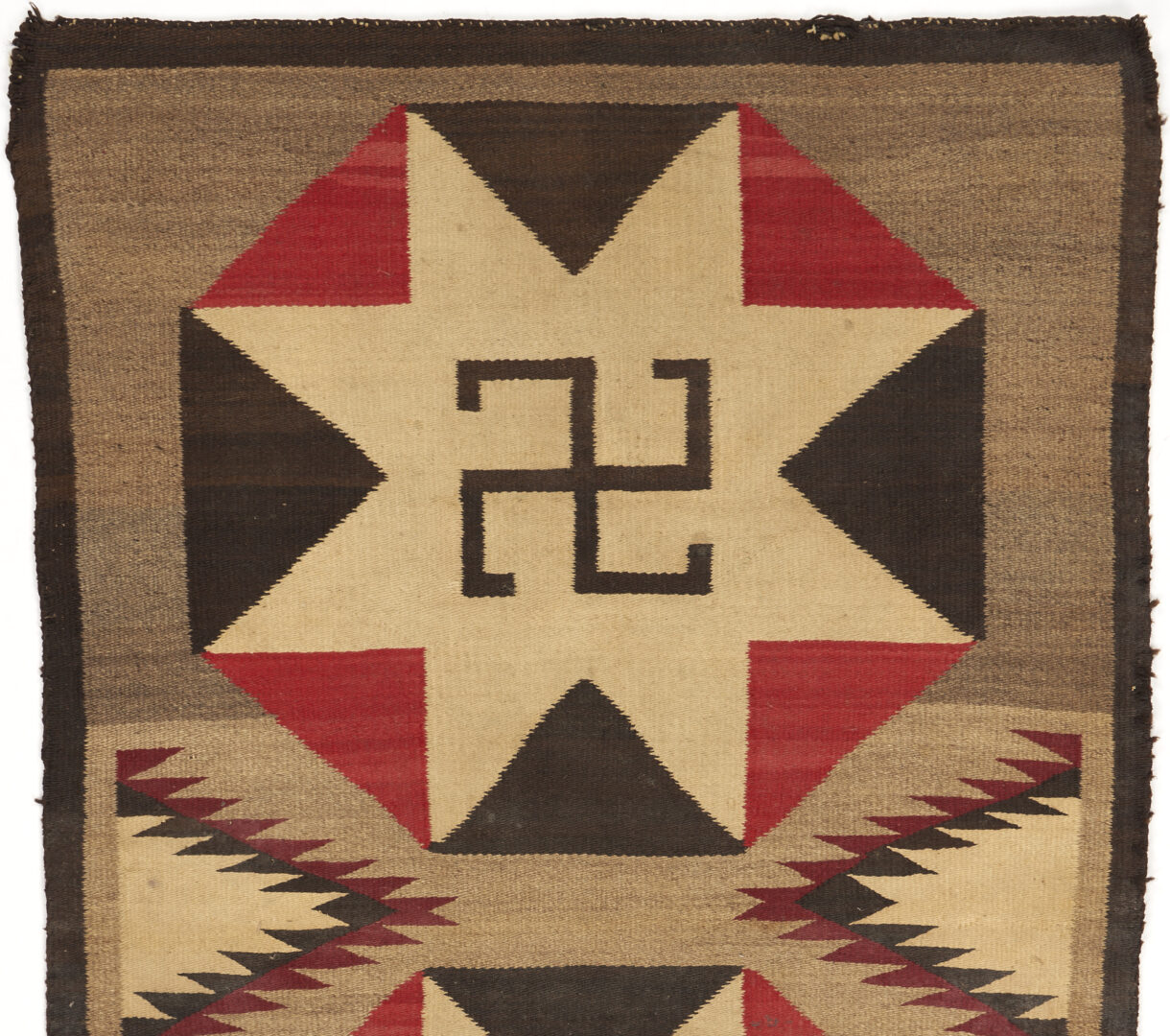 Lot 526: Native American Navajo Rug, Whirling Log Design