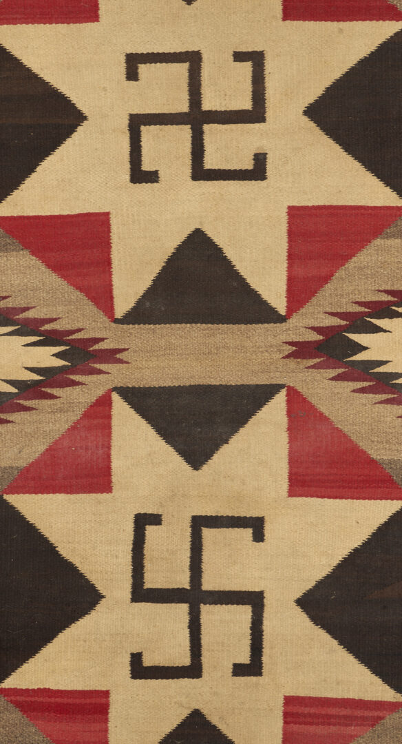 Lot 526: Native American Navajo Rug, Whirling Log Design