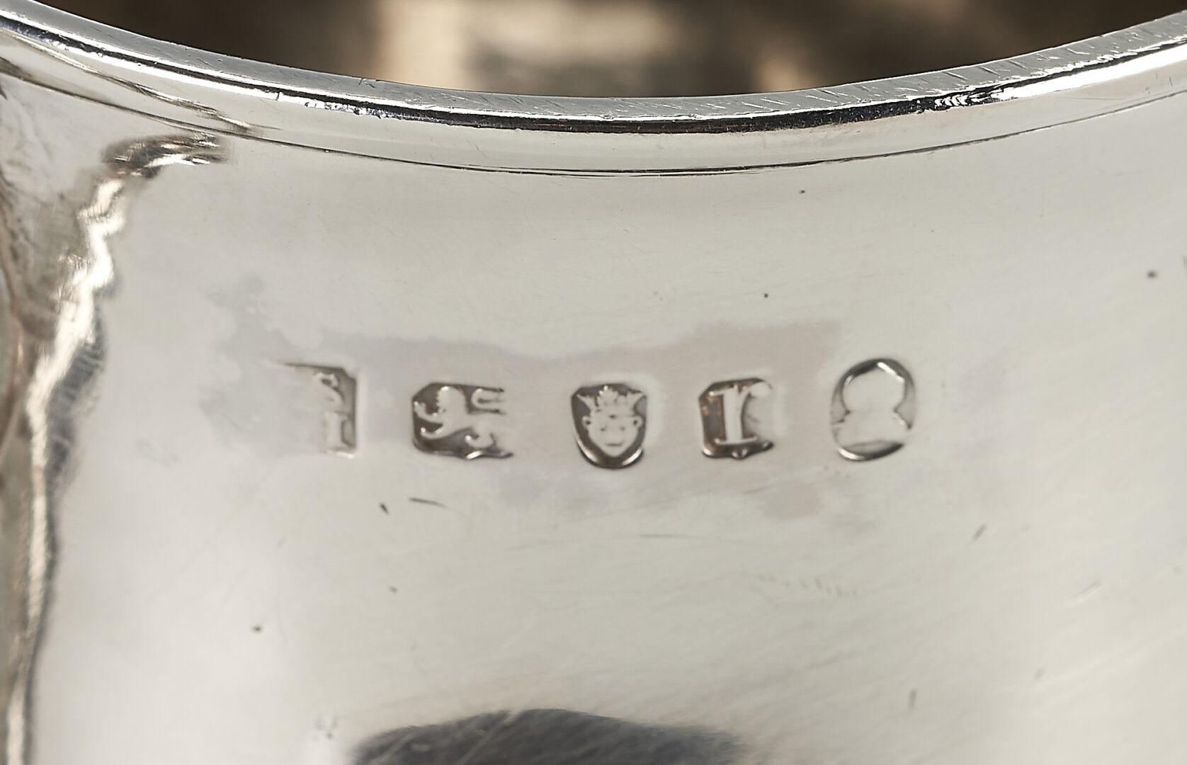 Lot 52: 3 English 18th C. Sterling Silver Mugs or Canns