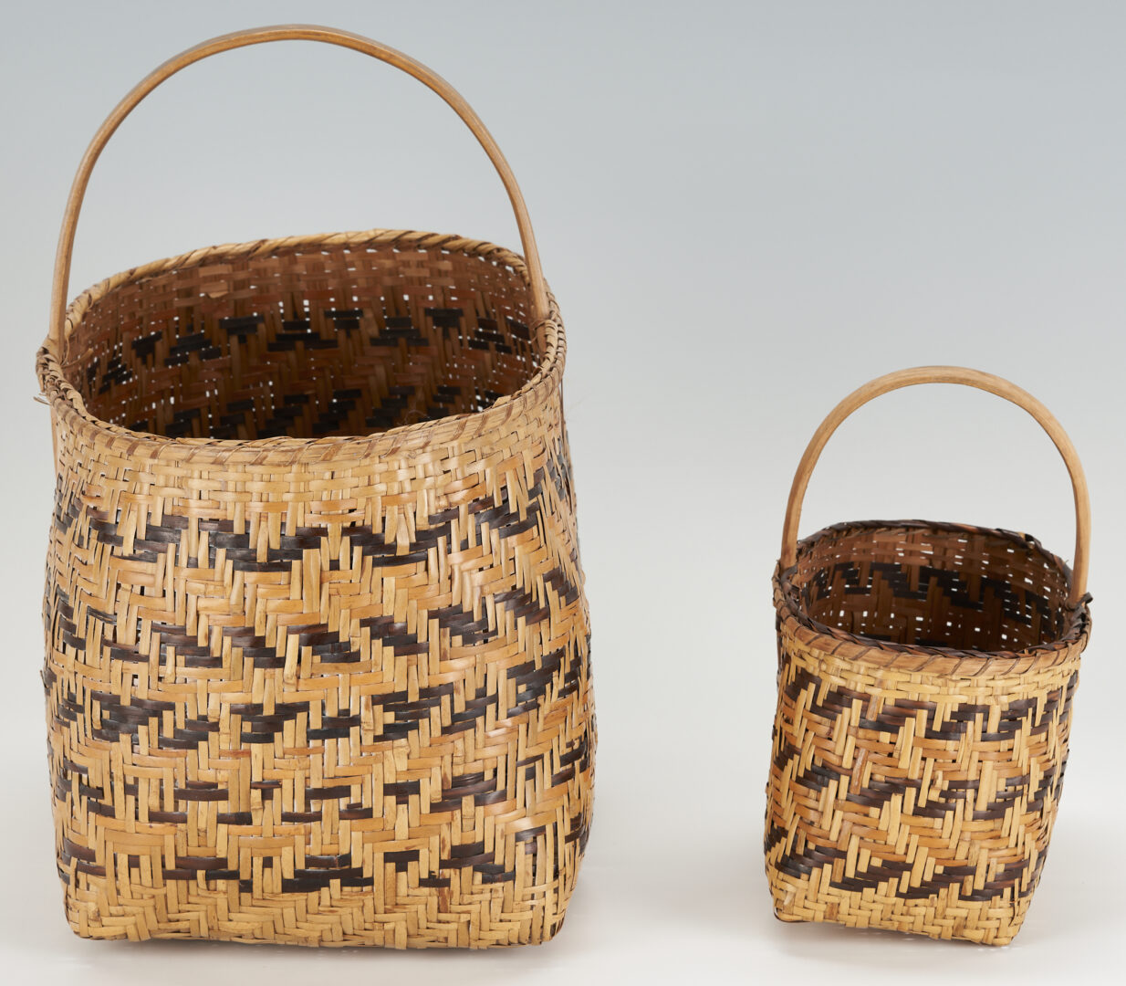 Lot 530 2 Native American Cherokee Rivercane Baskets Case Auctions