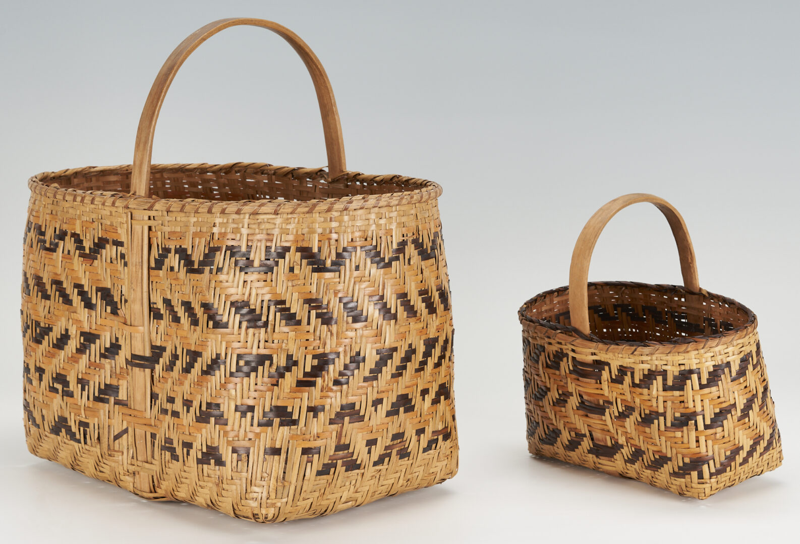 Lot 530 2 Native American Cherokee Rivercane Baskets Case Auctions