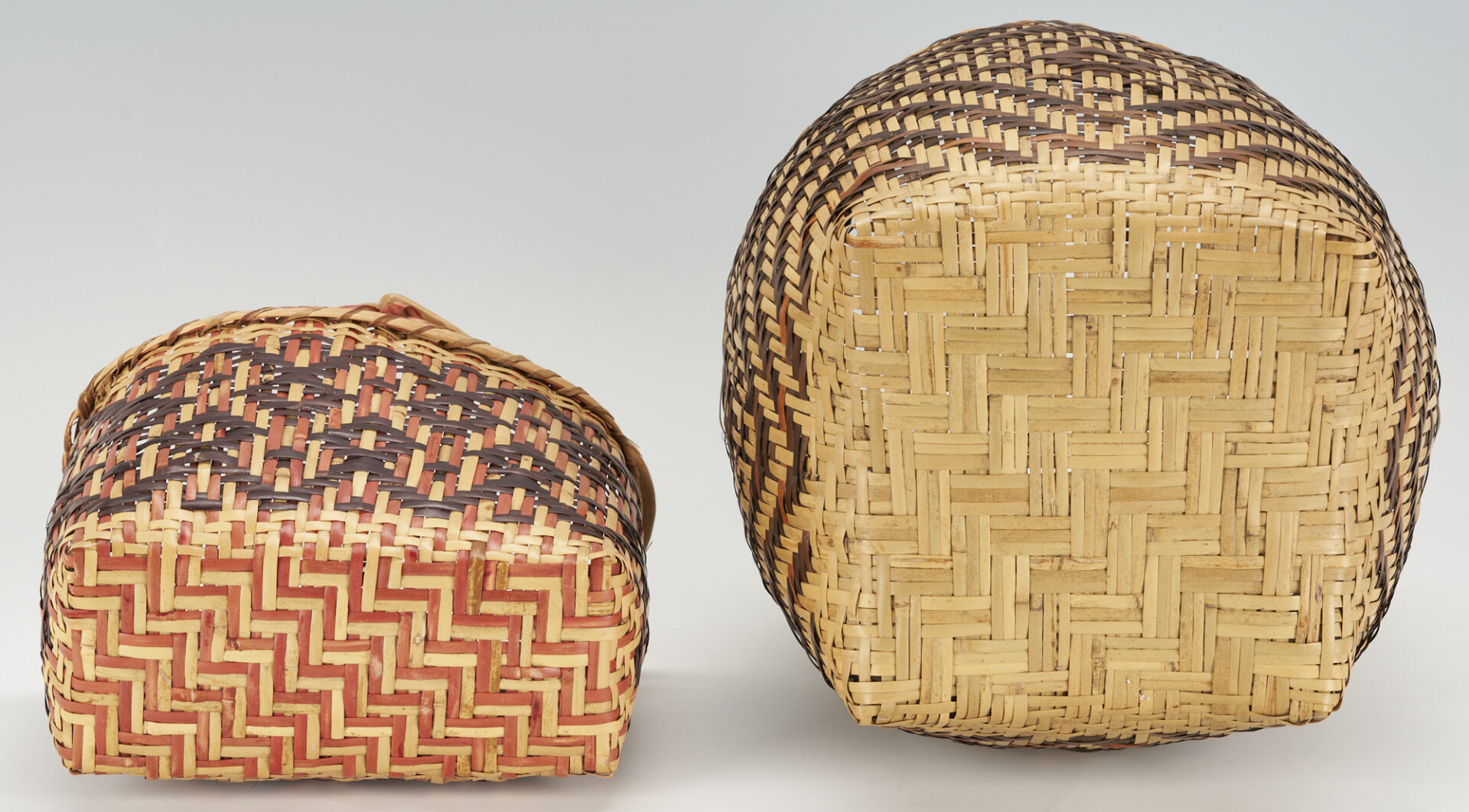 Lot 531: 2 Native American Cherokee Rivercane Baskets, incl. Edmond Youngblood, 1984