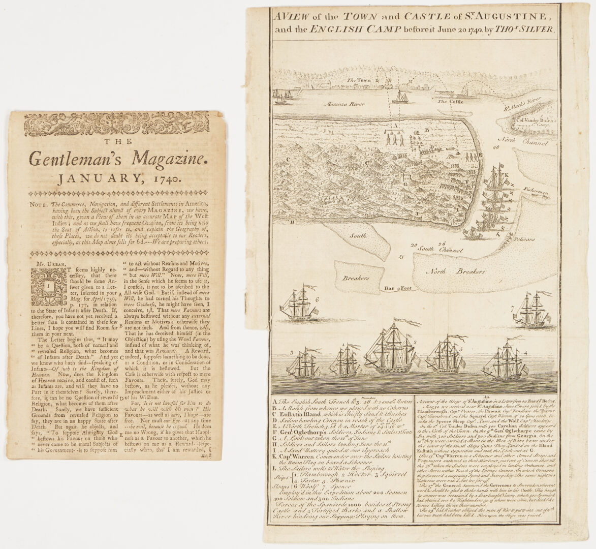 Lot 549: 4 Early Florida Maps, incl. St. Augustine & Bowen