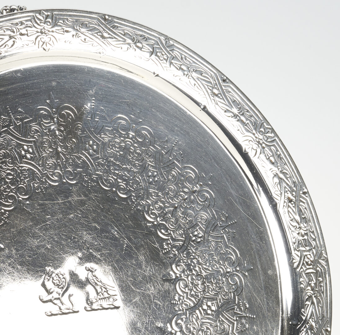 Lot 54: Victorian Sterling Silver Footed Round Tray