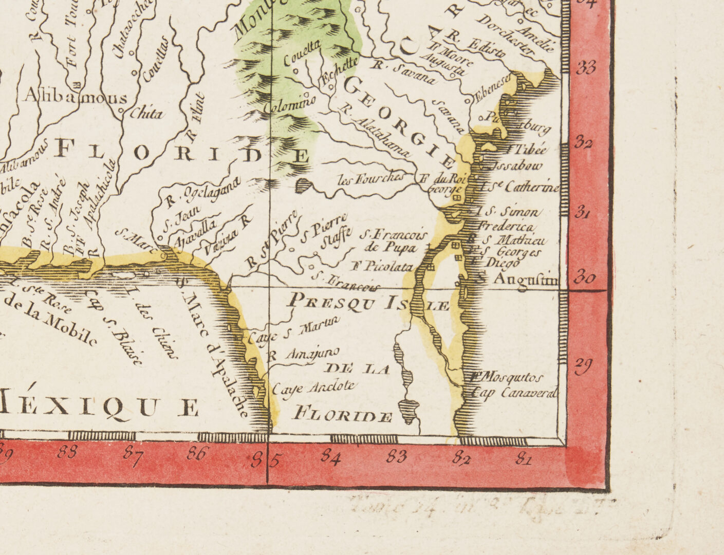 Lot 550: 5 Early Southern Maps incl. Bellin Louisiana & Florida, 1757