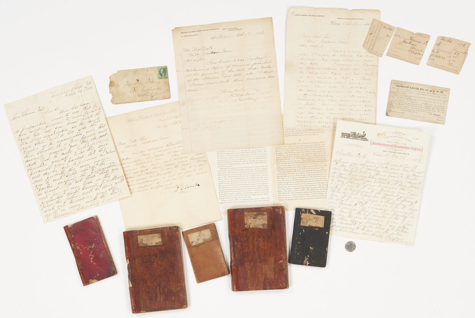 Lot 557: NC/TN Civil War-Era Diary & Postwar Archive, Train Related