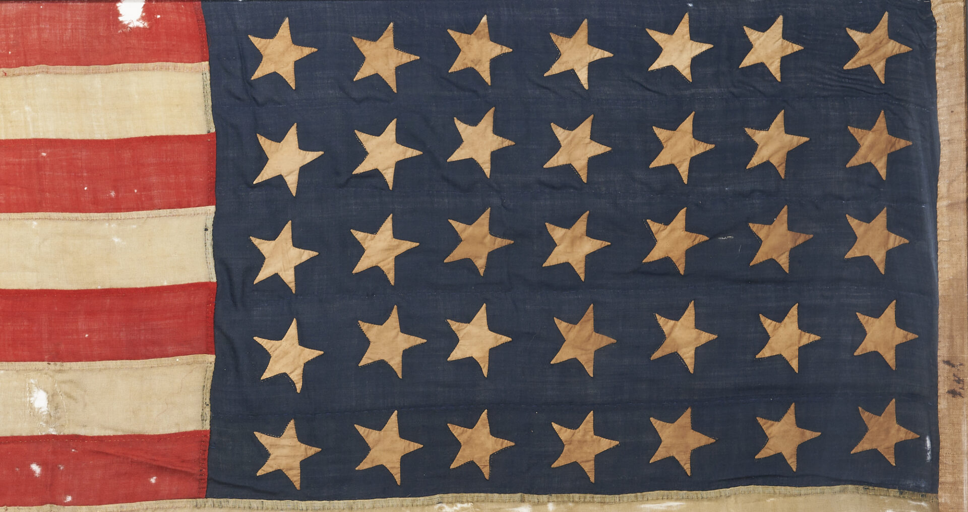 Lot 562: Admiral John Winslow USS Kearsarge Civil War 35 Star Flag Plus Commendation and Photo
