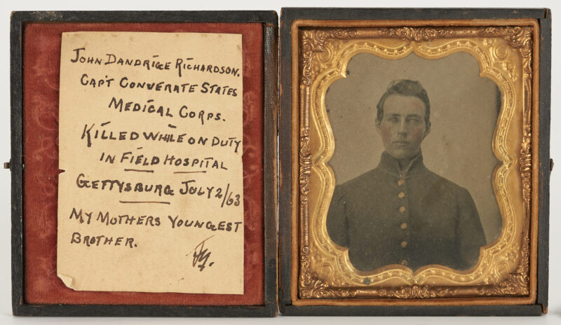 Lot 572: Civil War Ambrotype, Capt. Richardson, Killed Gettysburg