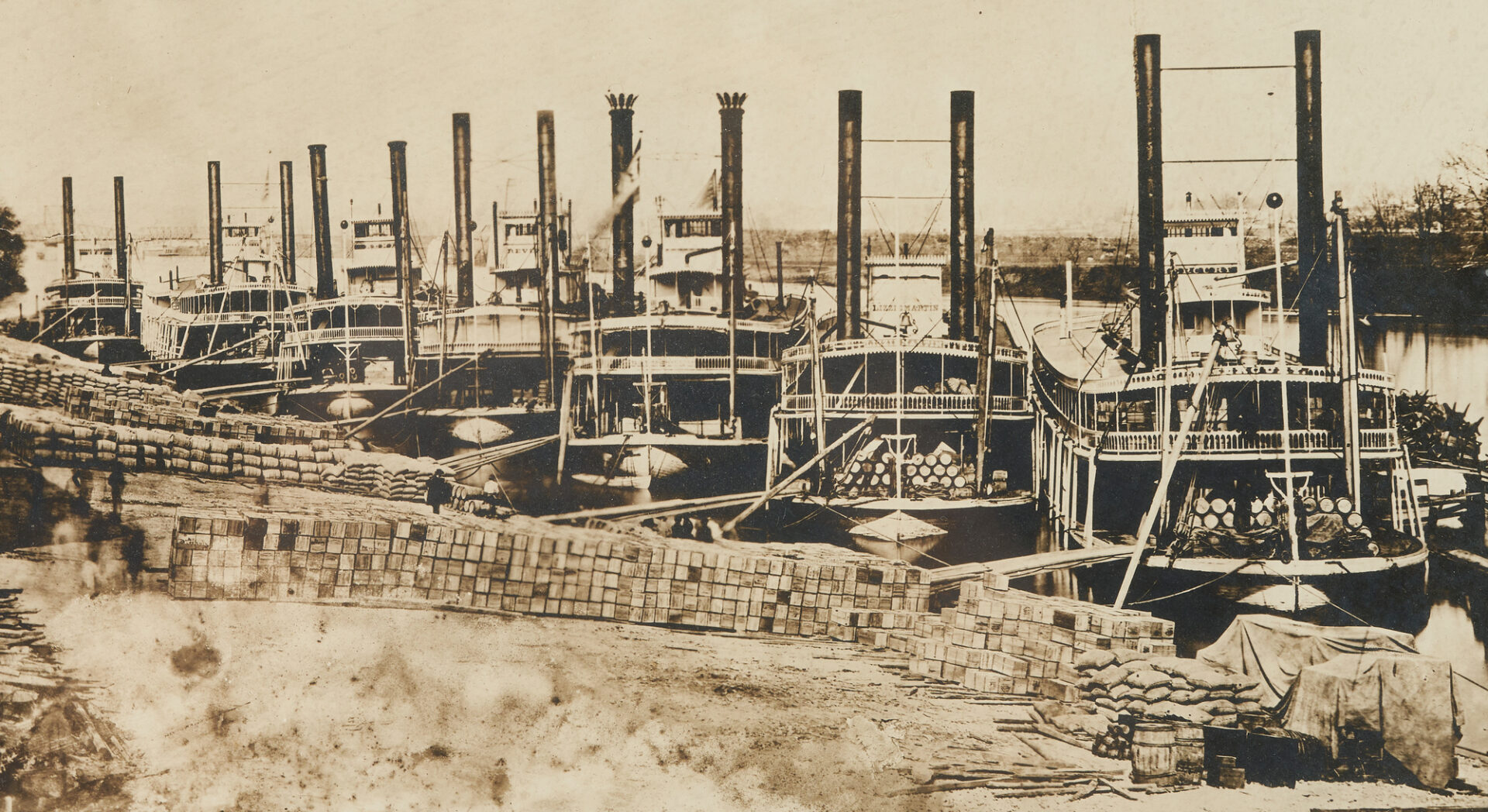 Lot 577: Civil War Era Nashville Wharf Photograph, 1864