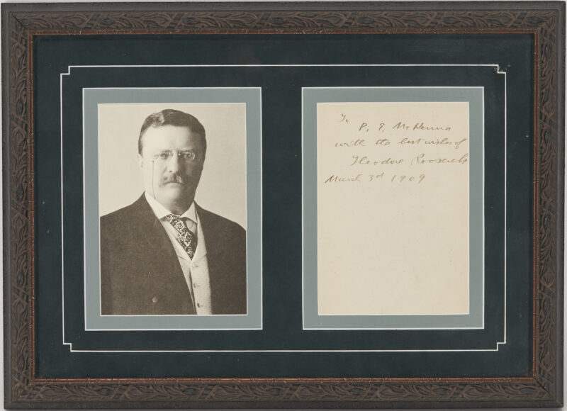 Lot 586: Teddy Roosevelt Signed Note to Important White House Employee