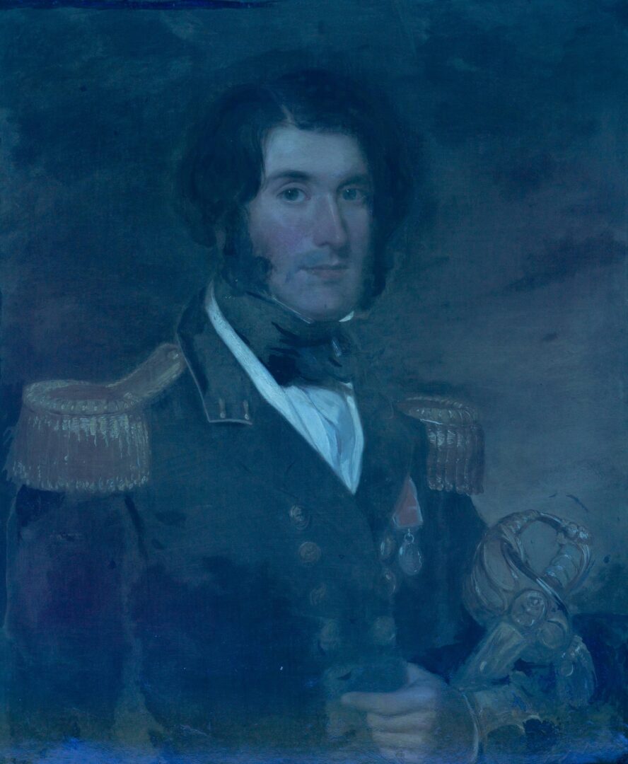 Lot 588: English School Portrait Painting of a Young British Naval Officer