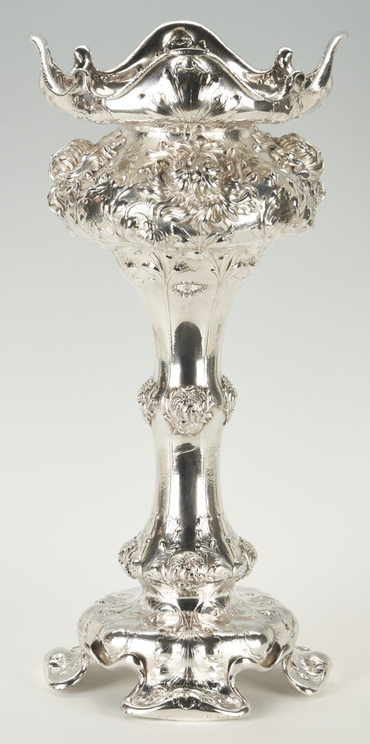 Lot 58: "Martele" Art Nouveau 950 Silver Centerpiece Vase, 22"H