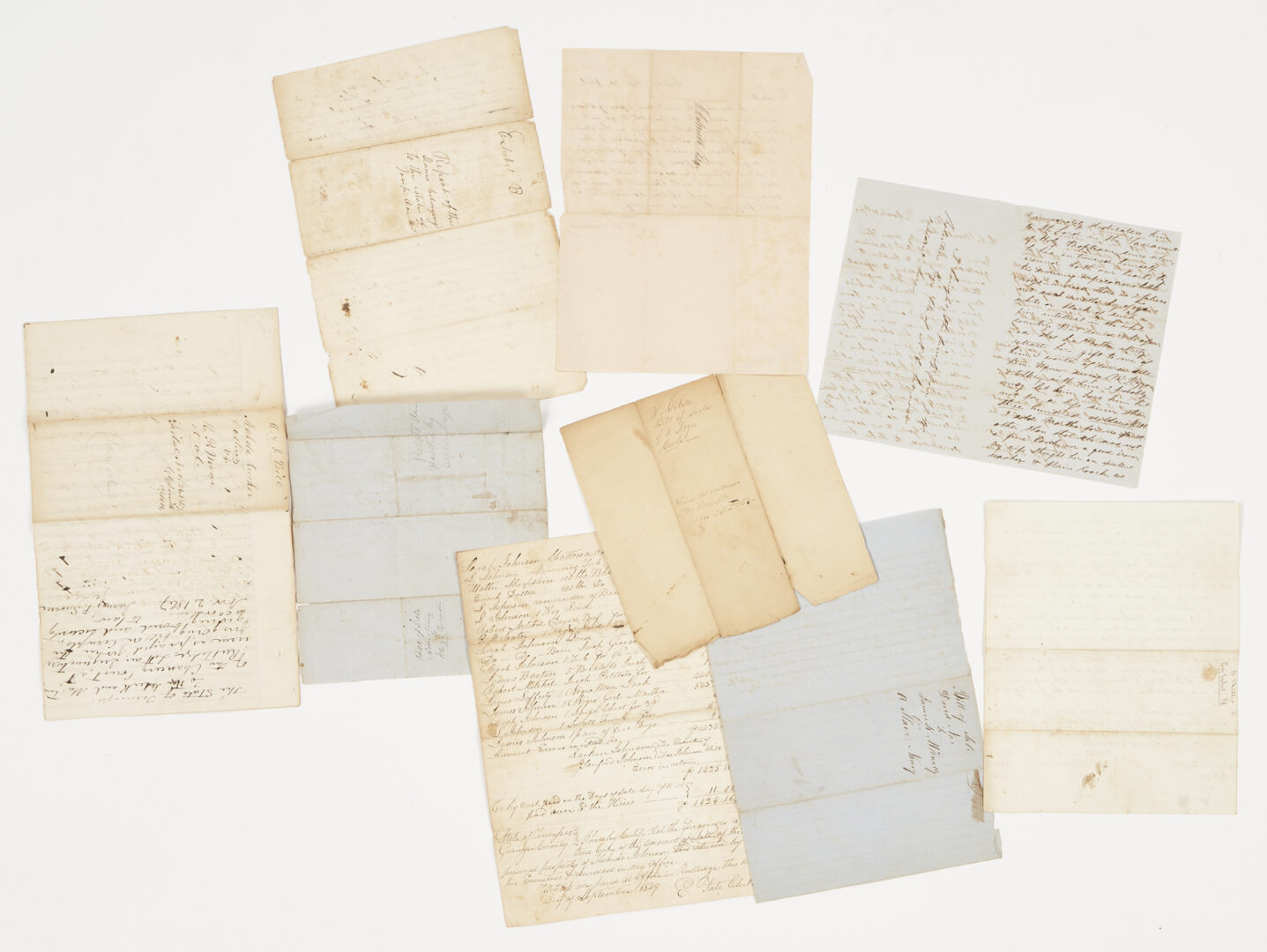 Lot 605: Archive of 9 East TN Slave Related Documents, incl. Bills of Sale, Letters & Estate Inventories