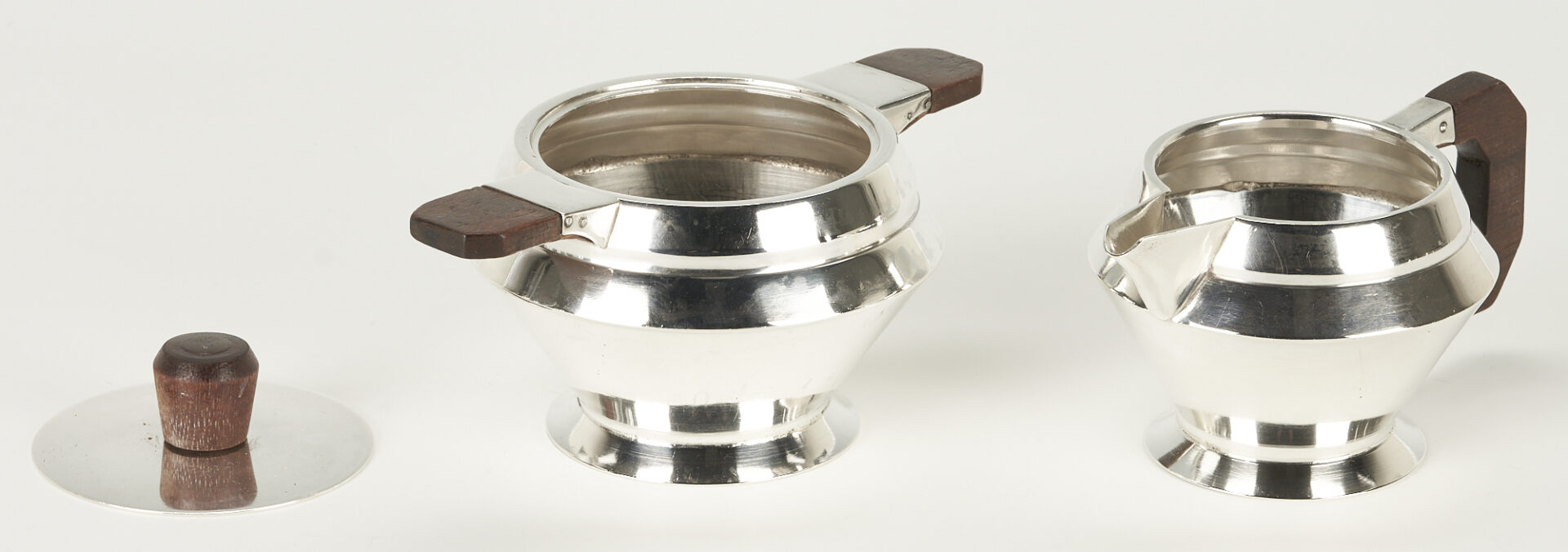 Lot 672: Modernist Sterling Silver Tea Set, 4 pcs.