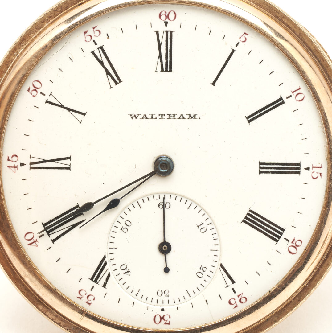 Lot 691: Waltham Pocket Watch w/ 2 Fobs & 1 Charm