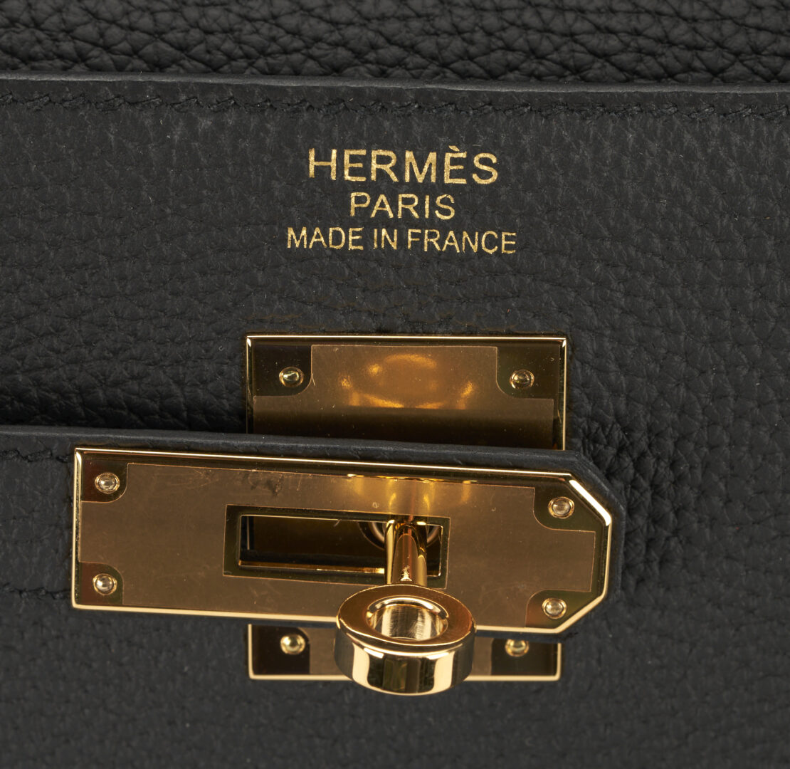 Lot 710: Hermes Kelly II Retourne 35 Noir Togo Handbag,