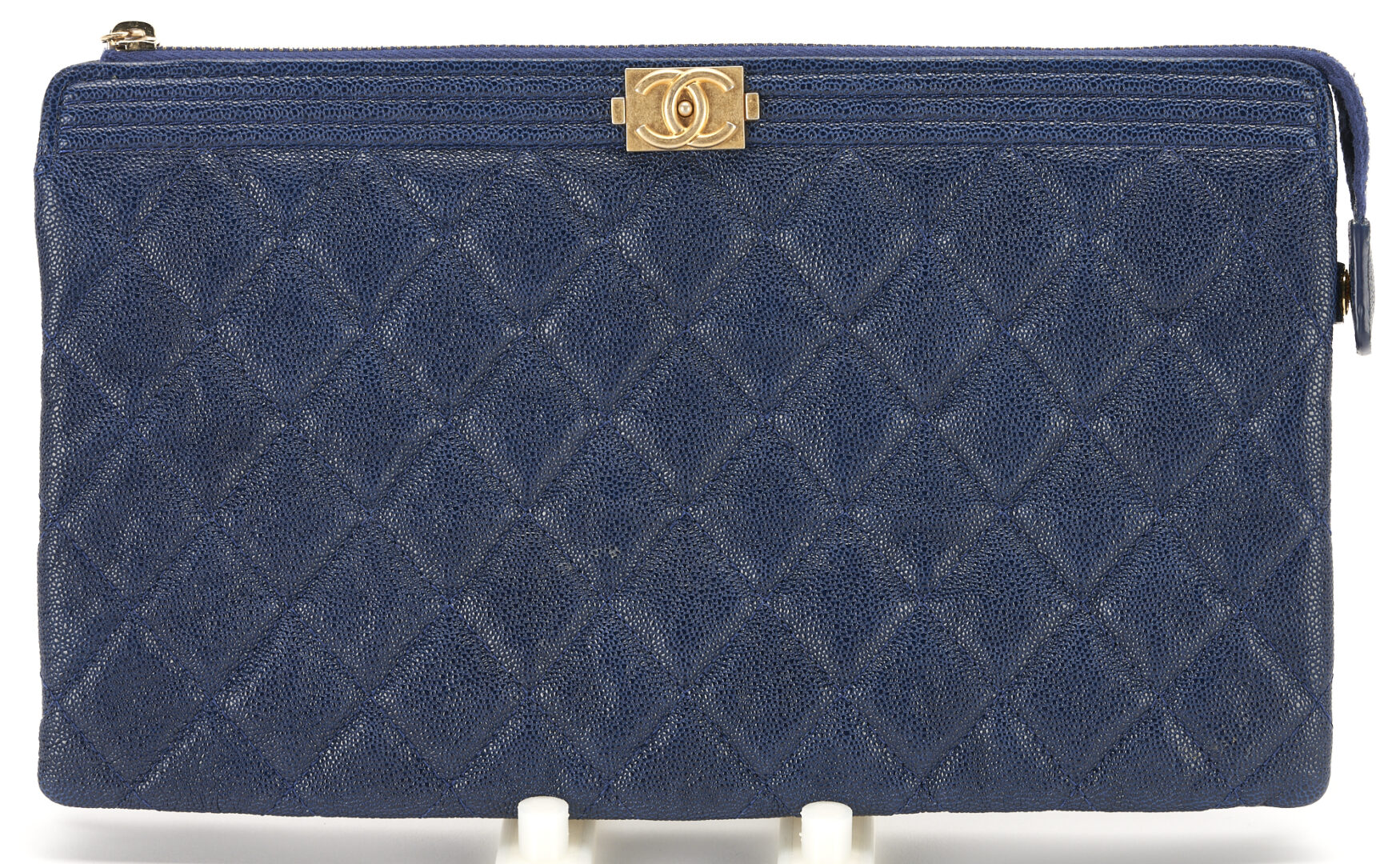 Lot 715: 2 Chanel Iridescent Caviar Quilted Clutches, Night by the C & Boy Pouch