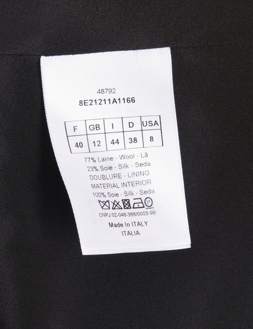 Lot 722: 2 Dior Black Wool & Silk Garments