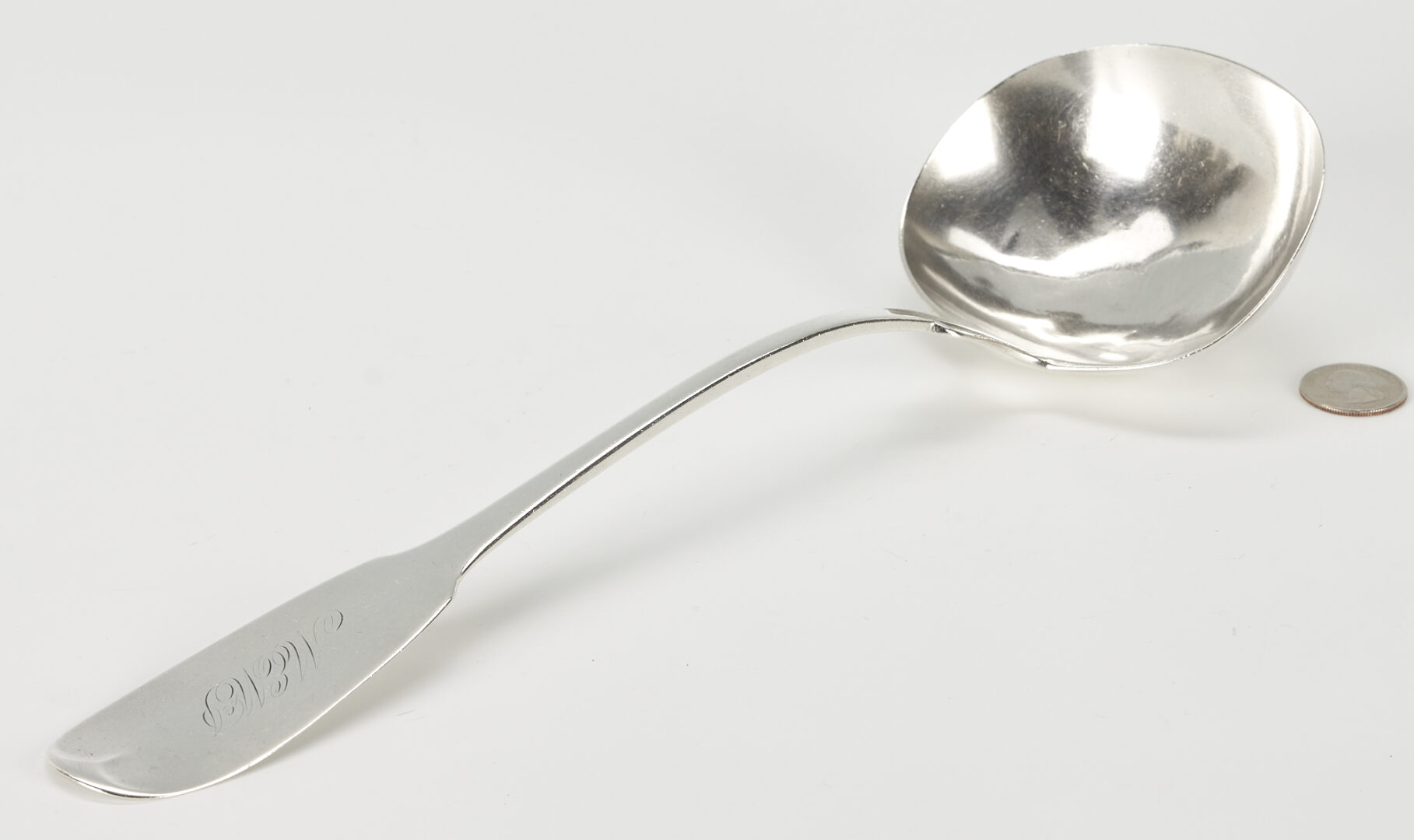 Lot 72: J. Campbell Southern Coin Silver Soup Ladle, NC or TN
