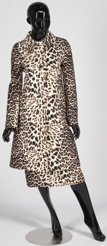 Lot 739: Prada Natte Gabardine Leopard Print Coat & Skirt