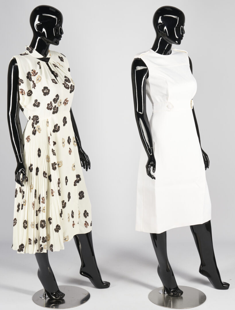 Lot 740: 2 Prada Dresses, Gabardine Sleeveless & Floral Patterned