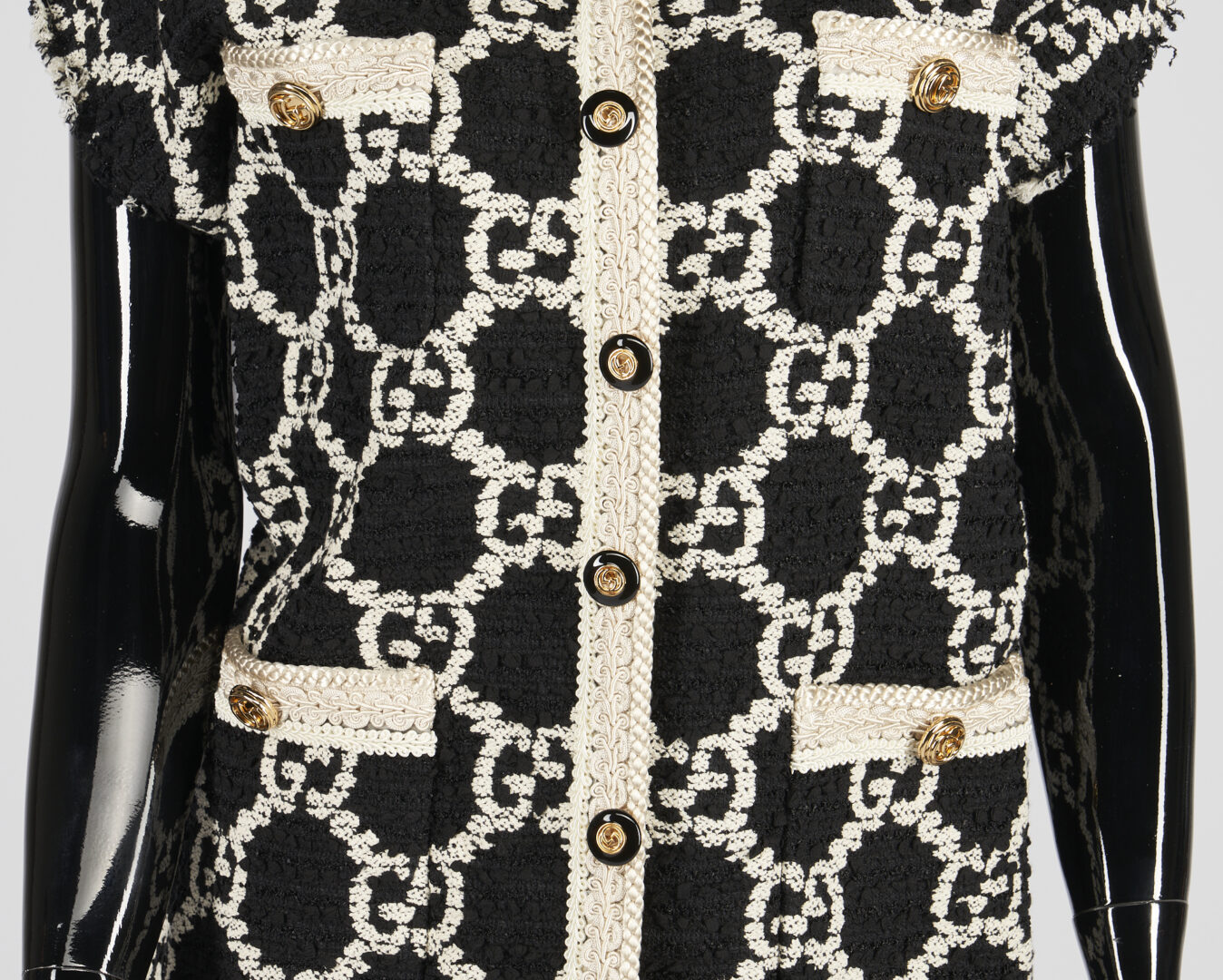 Lot 751: Gucci Logo Tweed Oversized Vest