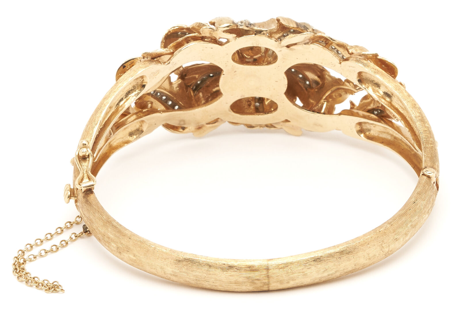 Lot 758: Ladies 14K Gold & Pearl Floral Bracelet