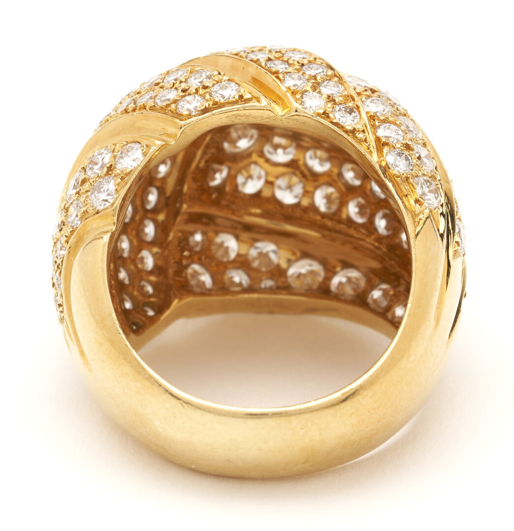Lot 764: Vintage Gemlock 18K Gold & Diamond Dome Ring