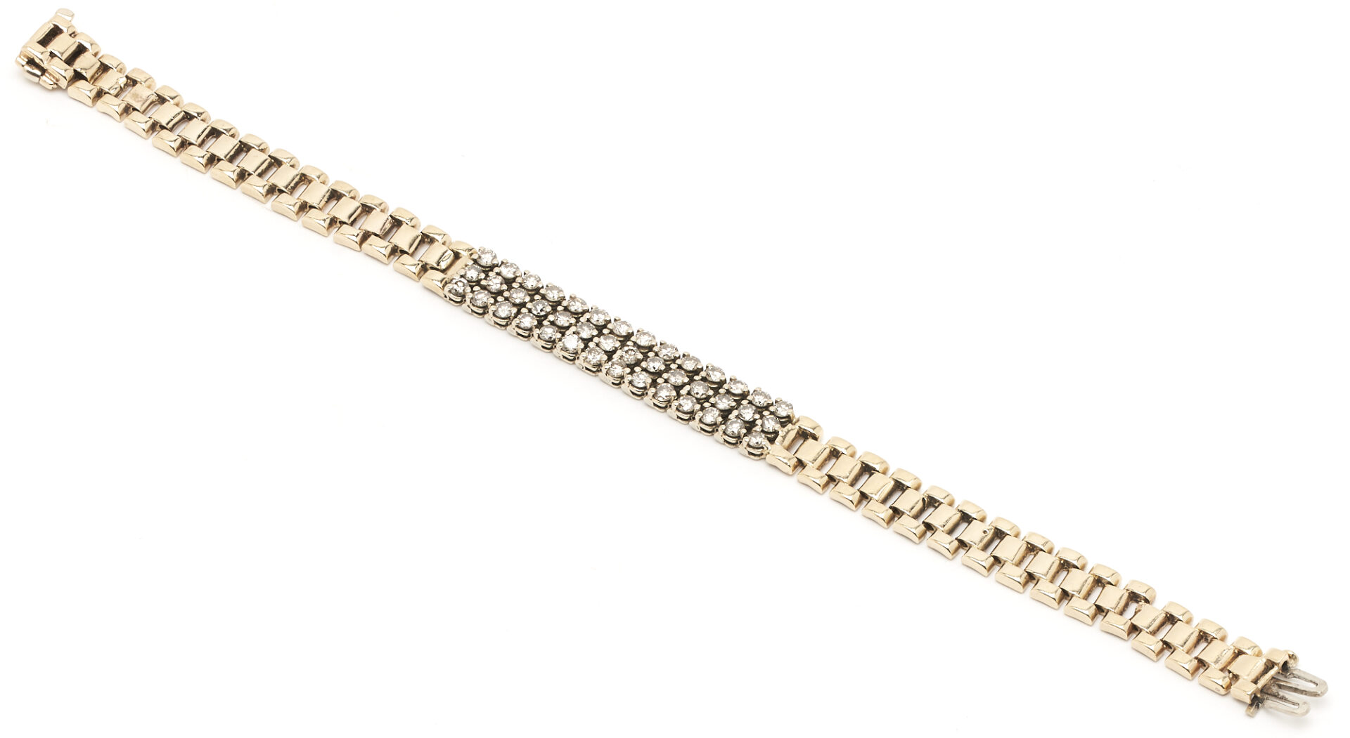 Lot 774: 14K Gold & Diamond Bracelet