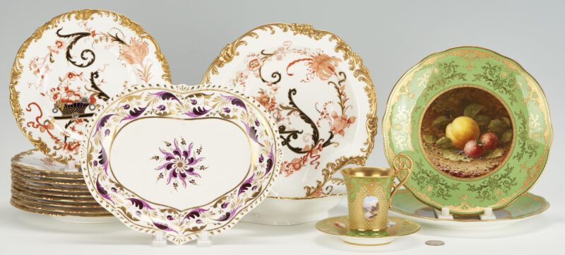 Lot 848: 17 Pieces of English Porcelain, Royal Crown Derby & Coalport